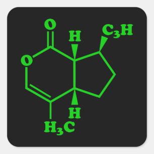 Sticker Carré Catnip Nepetalactone Formule chimique moléculaire