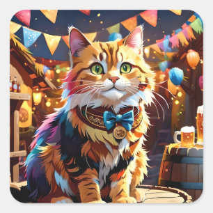 Sticker Carré Cats Oktoberfest