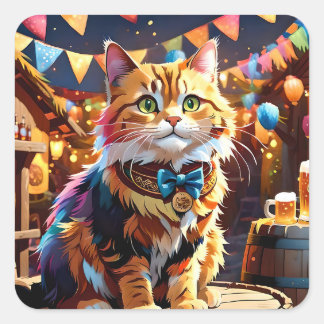 Sticker Carré Cats Oktoberfest