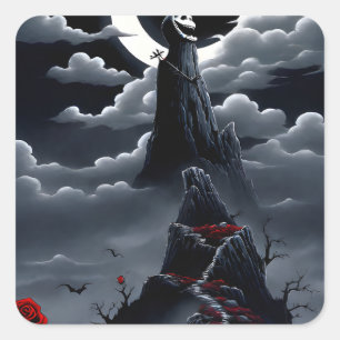 Sticker Carré Cauchemar avant Halloween paysage, portrait