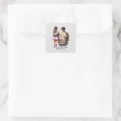 Sticker Carré Caution père et fille (11) (Sac)