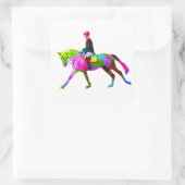 Sticker Carré Cavalier Coloré (Sac)
