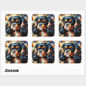 Sticker Carré Cavalier King Charles Spaniel Dog Acrylic Print (Feuille)