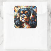 Sticker Carré Cavalier King Charles Spaniel Dog Acrylic Print (Sac)