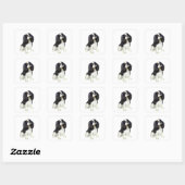 Sticker Carré Cavalier King Charles - tricolore (Feuille)