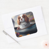 Sticker Carré Cavalier King sur une rame : une aventure Pittores (Enveloppe)