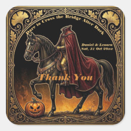 Sticker Carré Cavalier sans tête Osez traverser Merci Or