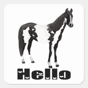 Sticker Carré Cavalier Tu Me Manques En Pensée De Toi Bonjour Ch
