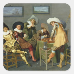 Sticker Carré Cavaliers dans une taverne