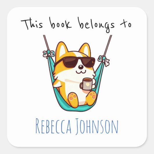 Sticker Carré Ce livre appartient à (Devant)