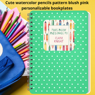 Sticker Carré Ce Livre Appartient À I Pink Back To School Bookpl
