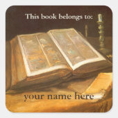 Sticker Carré Ce Livre Appartient À ... Plaques d'art (Devant)