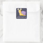 STICKER CARRÉ CE LIVRE APPARTIENT À PURPLE CUTE SNAIL (Sac)