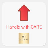 Sticker Carré Ce logo commercial de flèche rouge vers le haut (Devant)