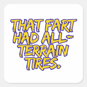 Sticker Carré Ce pet avait des pneus tout-terrain