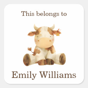 Sticker Carré Ce qui appartient au nom Balise Retour à Vache d'é