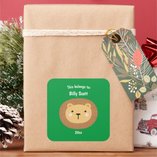 Sticker Carré Ce qui appartient au retour à l'école Lion Face Dk (vacances)