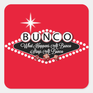 Sticker Carré Ce Qui Se Passe À Bunco Séjourne À Bunco Fun