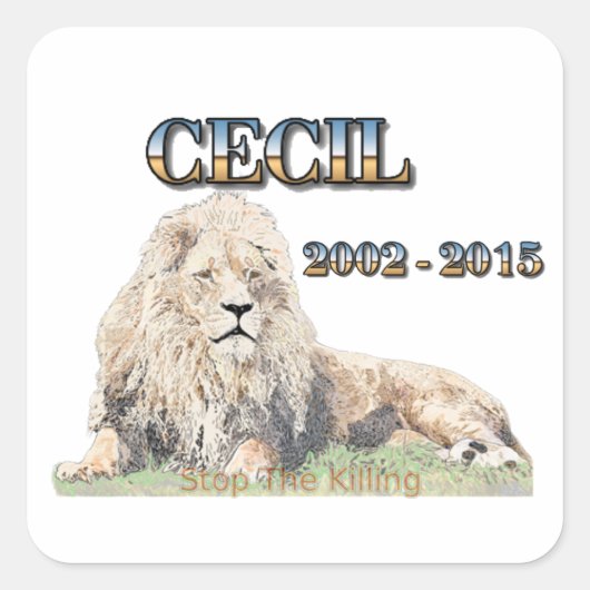 Sticker Carré Cecil Le Lion (Devant)