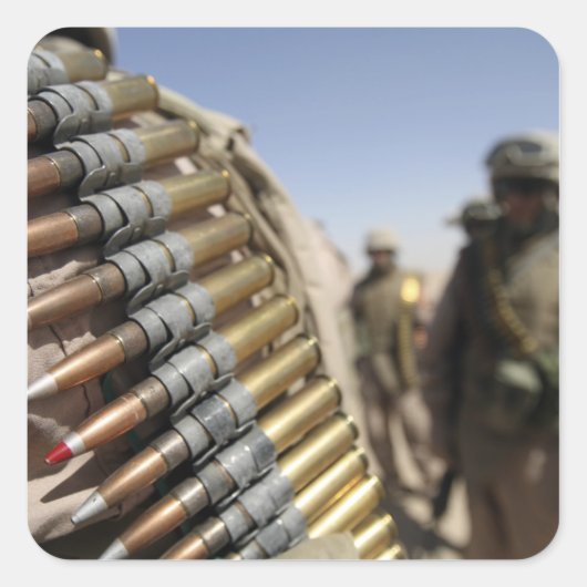 Sticker Carré Ceintures de munitions de calibre 50 (Devant)