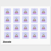 Sticker Carré Cela appartient à Bookplaques Rainbow Book Étiquet (Feuille)