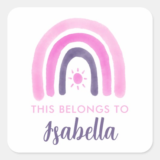 Sticker Carré Cela Appartient À Rainbow (Devant)
