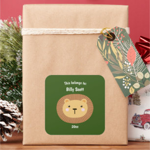 Sticker Carré Cela appartient à retour à l'école Lion Face Drk G