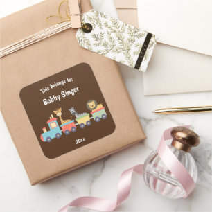 Sticker Carré Cela fait partie du retour à l'école Zoo train Bro