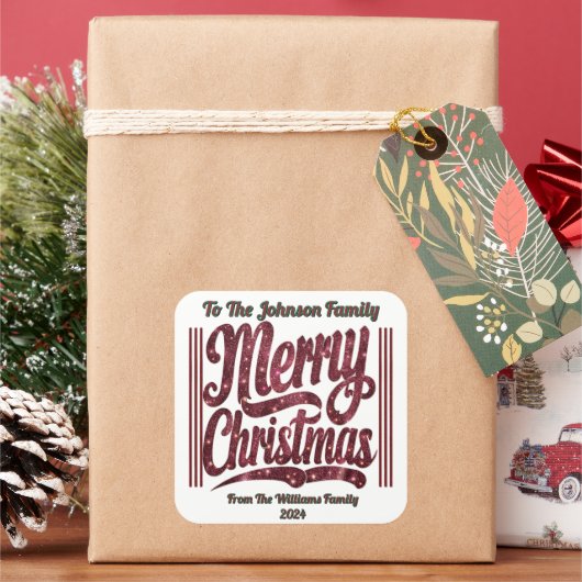 Sticker Carré Celebrate a Sparkling Merry Christmas With Joy (vacances)