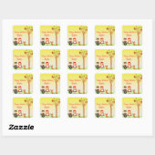 Sticker Carré Célébration d'anniversaire de Little Riding Hood (Feuille)