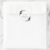 Sticker Carré Célébration de la retraite Florale Rose Bleu (Sac)