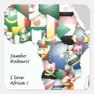 Sticker Carré Célébration de l'Afrique dans le design des drapea