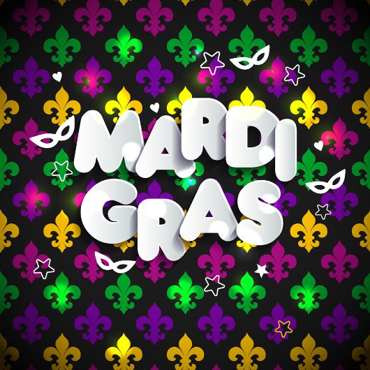 Sticker Carré Célébration de Mardi Gras