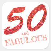 Sticker Carré Célébration du 50e anniversaire Parties scintillan (Devant)