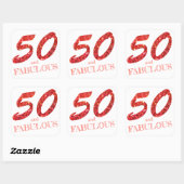 Sticker Carré Célébration du 50e anniversaire Parties scintillan (Feuille)