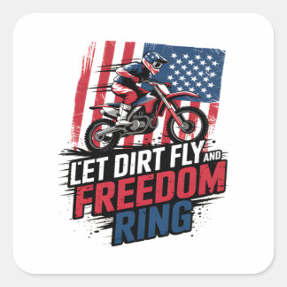 Sticker Carré Célébration - Laisser la citation de Freedom Ring