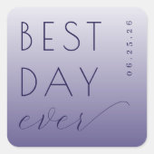 Sticker Carré Célébration Typographique Lavande Joyeuse (Devant)