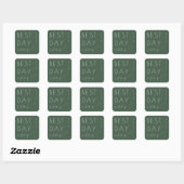 Sticker Carré Célébration Typographique Verte Joyeuse (Feuille)