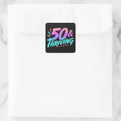 Sticker Carré Célébrer 50e anniversaire et prospérer (Sac)