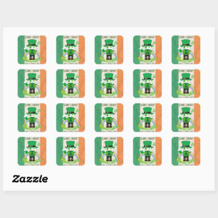Sticker Carré Célébrez la Saint Patrick avec un chat chanceux