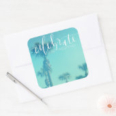 Sticker Carré Célébrez le week-end (Enveloppe)