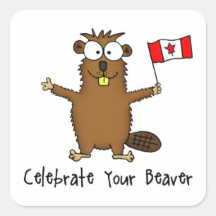 Sticker Carré Célébrez vos chevalets de castor