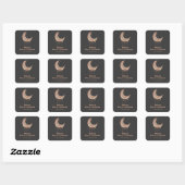 Sticker Carré Céleste Rose Gold Crescent Lune affaires (Feuille)