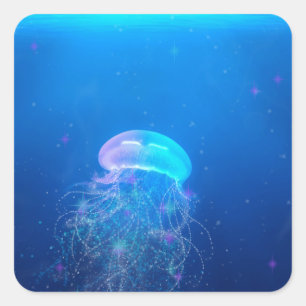 Sticker Carré Célestial Jellyfish