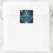 Sticker Carré Celestial Owl – Cosmic Wisdom Wildlife Galaxy (Sac)