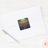 Sticker Carré Celestial Rainbow Goddess Angel Spirit Guide Art (Enveloppe)