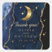 Sticker Carré Celestial Wedding Blue and Gold Wedding  (Devant)