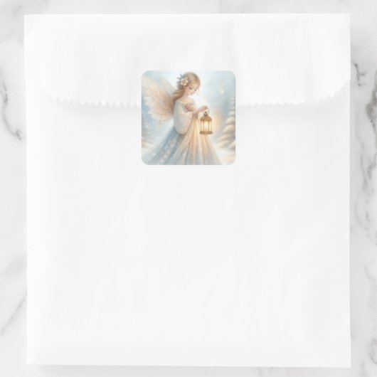 Sticker Carré Celestial Winter Angel Lantern of Comfort (Sac)
