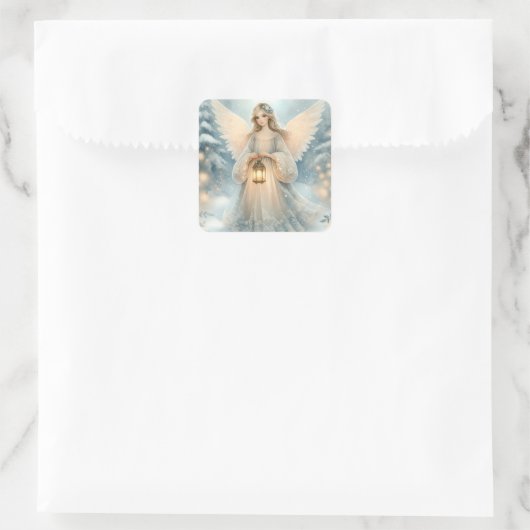 Sticker Carré Celestial Winter Angel Lantern of Grace (Sac)