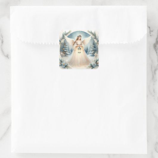 Sticker Carré Celestial Winter Angel Lantern of Hope (Sac)